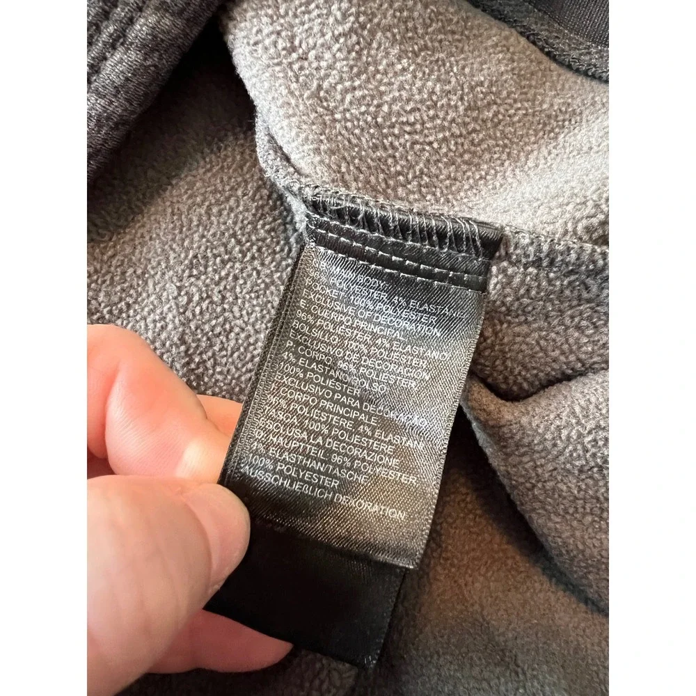 The North Face Full Zip Fleece Jacket Mens XXL Gray Heather Mock Neck Pocket